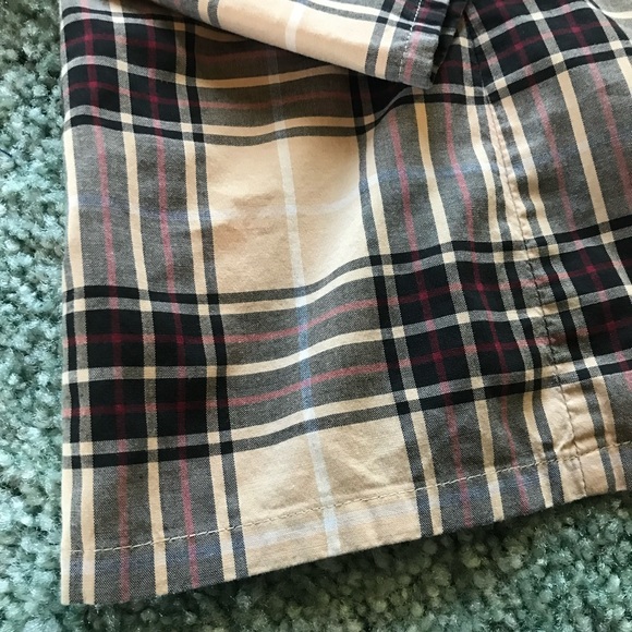 HAROLD’S Brown Tan Red Plaid Shirt, Stretch, Preppy Top, Button Down Shirt - Picture 8 of 15